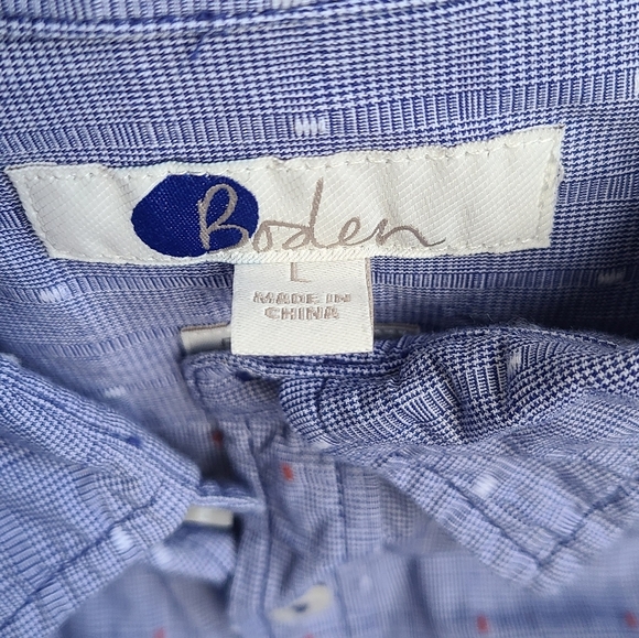 SALE!! Boden Blue Embroiderd Regular Fit Button Down Shirt - Picture 3 of 4